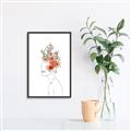 Picture of Orange Floral Figurative _GroupedProduct_Rectangle_Portrait_Canvas_Framed_