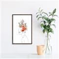Picture of Orange Floral Figurative _GroupedProduct_Rectangle_Portrait_Canvas_Framed_