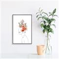 Picture of Orange Floral Figurative _GroupedProduct_Rectangle_Portrait_Canvas_Framed_