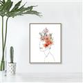 Picture of Orange Floral Figurative _GroupedProduct_Rectangle_Portrait_Canvas_Framed_