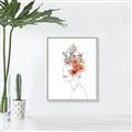 Picture of Orange Floral Figurative _GroupedProduct_Rectangle_Portrait_Canvas_Framed_