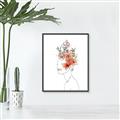 Picture of Orange Floral Figurative _GroupedProduct_Rectangle_Portrait_Canvas_Framed_