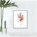 Picture of Orange Floral Figurative _GroupedProduct_Rectangle_Portrait_Canvas_Framed_