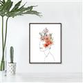 Picture of Orange Floral Figurative _GroupedProduct_Rectangle_Portrait_Canvas_Framed_