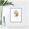 Picture of Orange Floral Figurative _GroupedProduct_Rectangle_Portrait_Canvas_Framed_