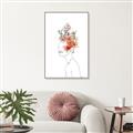 Picture of Orange Floral Figurative _GroupedProduct_Rectangle_Portrait_Canvas_Framed_