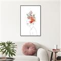 Picture of Orange Floral Figurative _GroupedProduct_Rectangle_Portrait_Canvas_Framed_