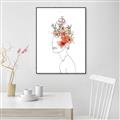 Picture of Orange Floral Figurative _GroupedProduct_Rectangle_Portrait_Canvas_Framed_
