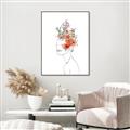 Picture of Orange Floral Figurative _GroupedProduct_Rectangle_Portrait_Canvas_Framed_