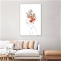 Picture of Orange Floral Figurative _GroupedProduct_Rectangle_Portrait_Canvas_Framed_