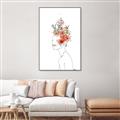 Picture of Orange Floral Figurative _GroupedProduct_Rectangle_Portrait_Canvas_Framed_