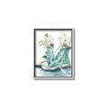 Picture of Teal Shoe Garden  _GroupedProduct_Rectangle_Portrait_Canvas_Framed_