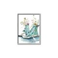Picture of Teal Shoe Garden  _GroupedProduct_Rectangle_Portrait_Canvas_Framed_
