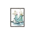 Picture of Teal Shoe Garden  _GroupedProduct_Rectangle_Portrait_Canvas_Framed_