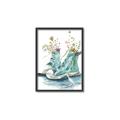 Picture of Teal Shoe Garden  _GroupedProduct_Rectangle_Portrait_Canvas_Framed_
