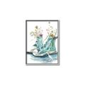 Picture of Teal Shoe Garden  _GroupedProduct_Rectangle_Portrait_Canvas_Framed_