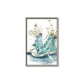 Picture of Teal Shoe Garden  _GroupedProduct_Rectangle_Portrait_Canvas_Framed_