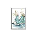 Picture of Teal Shoe Garden  _GroupedProduct_Rectangle_Portrait_Canvas_Framed_