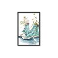 Picture of Teal Shoe Garden  _GroupedProduct_Rectangle_Portrait_Canvas_Framed_