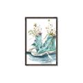 Picture of Teal Shoe Garden  _GroupedProduct_Rectangle_Portrait_Canvas_Framed_