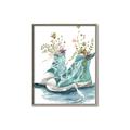 Picture of Teal Shoe Garden  _GroupedProduct_Rectangle_Portrait_Canvas_Framed_