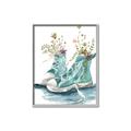 Picture of Teal Shoe Garden  _GroupedProduct_Rectangle_Portrait_Canvas_Framed_