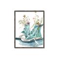 Picture of Teal Shoe Garden  _GroupedProduct_Rectangle_Portrait_Canvas_Framed_