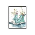 Picture of Teal Shoe Garden  _GroupedProduct_Rectangle_Portrait_Canvas_Framed_