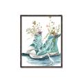Picture of Teal Shoe Garden  _GroupedProduct_Rectangle_Portrait_Canvas_Framed_