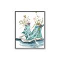 Picture of Teal Shoe Garden  _GroupedProduct_Rectangle_Portrait_Canvas_Framed_