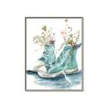Picture of Teal Shoe Garden  _GroupedProduct_Rectangle_Portrait_Canvas_Framed_