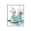 Picture of Teal Shoe Garden  _GroupedProduct_Rectangle_Portrait_Canvas_Framed_