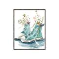 Picture of Teal Shoe Garden  _GroupedProduct_Rectangle_Portrait_Canvas_Framed_