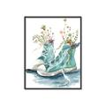 Picture of Teal Shoe Garden  _GroupedProduct_Rectangle_Portrait_Canvas_Framed_