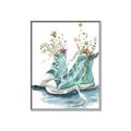 Picture of Teal Shoe Garden  _GroupedProduct_Rectangle_Portrait_Canvas_Framed_