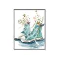 Picture of Teal Shoe Garden  _GroupedProduct_Rectangle_Portrait_Canvas_Framed_