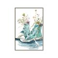 Picture of Teal Shoe Garden  _GroupedProduct_Rectangle_Portrait_Canvas_Framed_