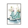 Picture of Teal Shoe Garden  _GroupedProduct_Rectangle_Portrait_Canvas_Framed_