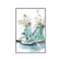 Picture of Teal Shoe Garden  _GroupedProduct_Rectangle_Portrait_Canvas_Framed_