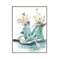 Picture of Teal Shoe Garden  _GroupedProduct_Rectangle_Portrait_Canvas_Framed_