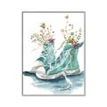 Picture of Teal Shoe Garden  _GroupedProduct_Rectangle_Portrait_Canvas_Framed_