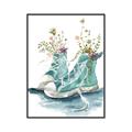 Picture of Teal Shoe Garden  _GroupedProduct_Rectangle_Portrait_Canvas_Framed_