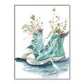 Picture of Teal Shoe Garden  _GroupedProduct_Rectangle_Portrait_Canvas_Framed_