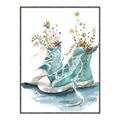 Picture of Teal Shoe Garden  _GroupedProduct_Rectangle_Portrait_Canvas_Framed_