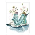 Picture of Teal Shoe Garden  _GroupedProduct_Rectangle_Portrait_Canvas_Framed_