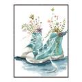 Picture of Teal Shoe Garden  _GroupedProduct_Rectangle_Portrait_Canvas_Framed_