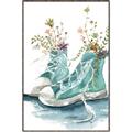 Picture of Teal Shoe Garden  _GroupedProduct_Rectangle_Portrait_Canvas_Framed_