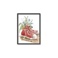 Picture of Red Shoe Garden  _GroupedProduct_Rectangle_Portrait_Canvas_Framed_