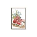 Picture of Red Shoe Garden  _GroupedProduct_Rectangle_Portrait_Canvas_Framed_