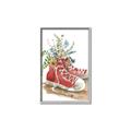 Picture of Red Shoe Garden  _GroupedProduct_Rectangle_Portrait_Canvas_Framed_